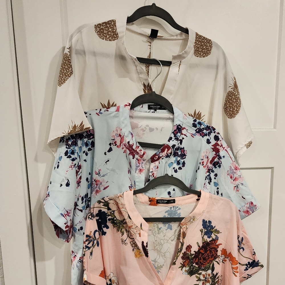 Lot of 3 Shein Tops 3X Blouses Bundle of 3 Loose fitting